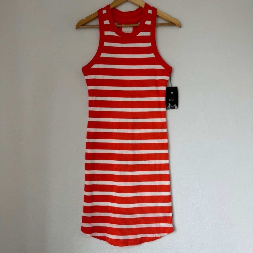 Mountain‎ Hardwear Tank Dress Lookout Orange Coral Striped Dress Size Small NWT